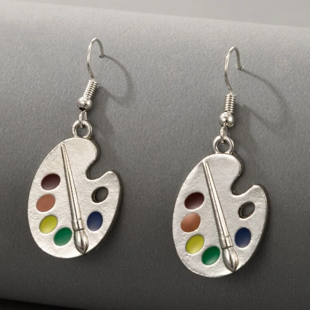 🎨 Awesome Colorful Artist Palette Drop Earrings 🎨